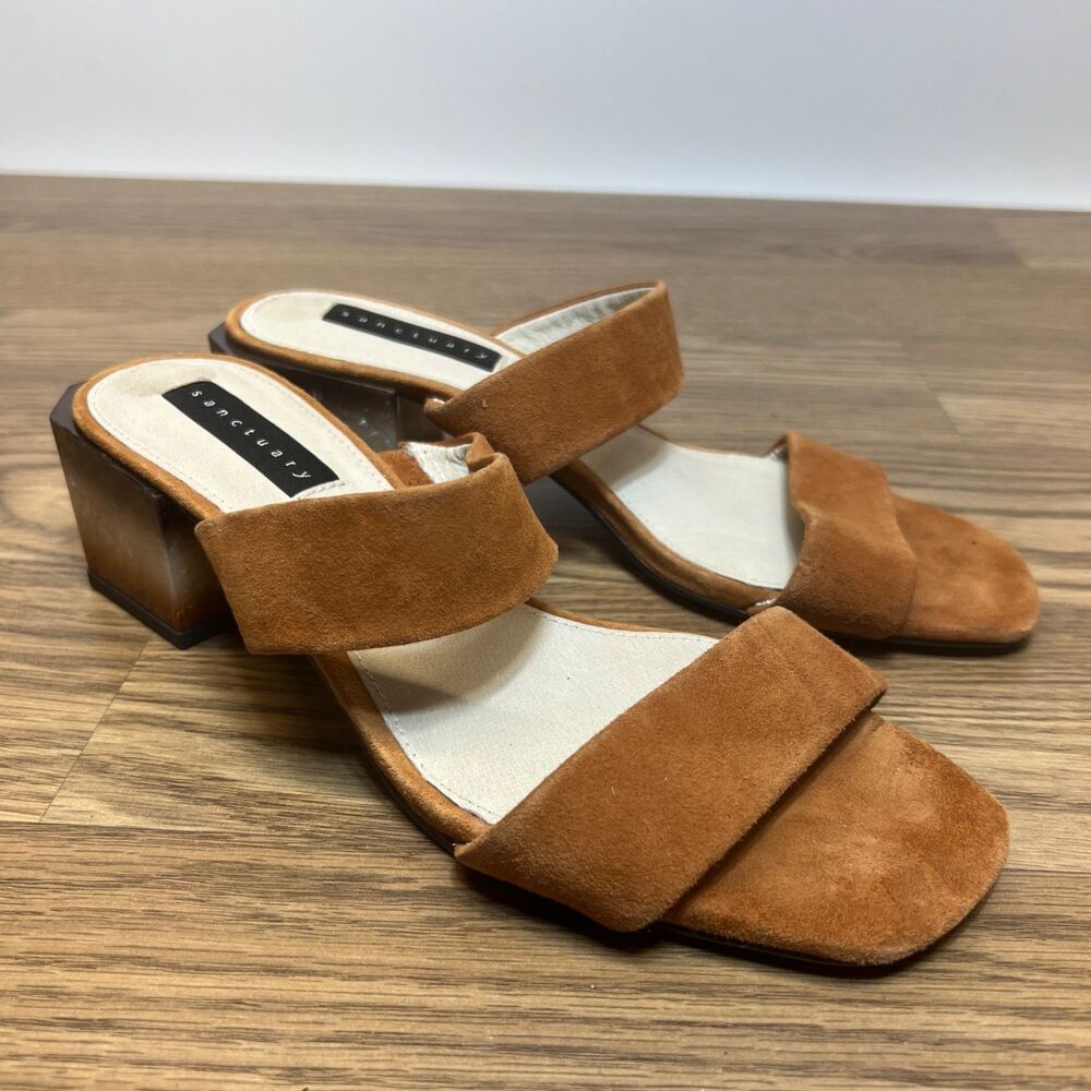 Sanctuary Merengue Slide‎ Banded Dress Sandals Women's Shoes In Rust Size 7.5M